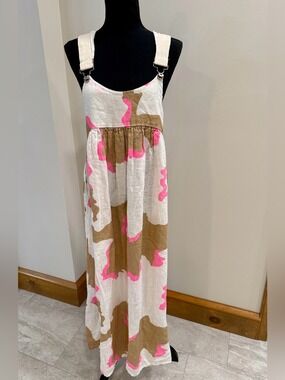 Wiya Made in Italy Overall Maxi 100% linen dress size U One size fits most